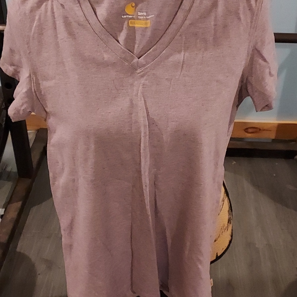 Carhartt Women's Short-Sleeve V-Neck Tee in Mauve